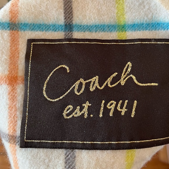 COACH 1941 Wool & Cashmere Plaid Scarf - Picture 5 of 7